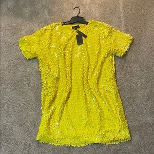 Eloquii Bright Yellow Sequin Mini Dress